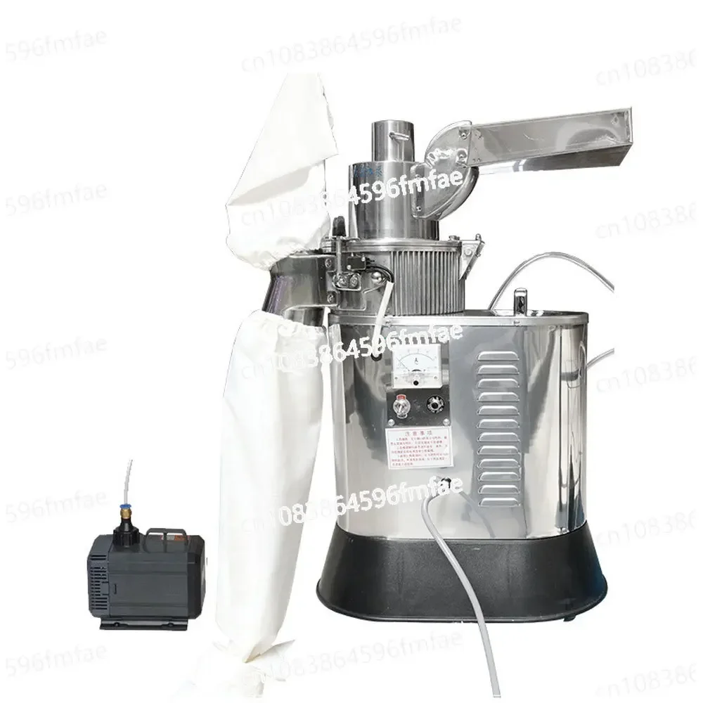 40KG/h  Food Grinder Automatic Hammer Mill Grinder Mincers Pulverizer Water-cooled Continuous Feeding Pulverizer