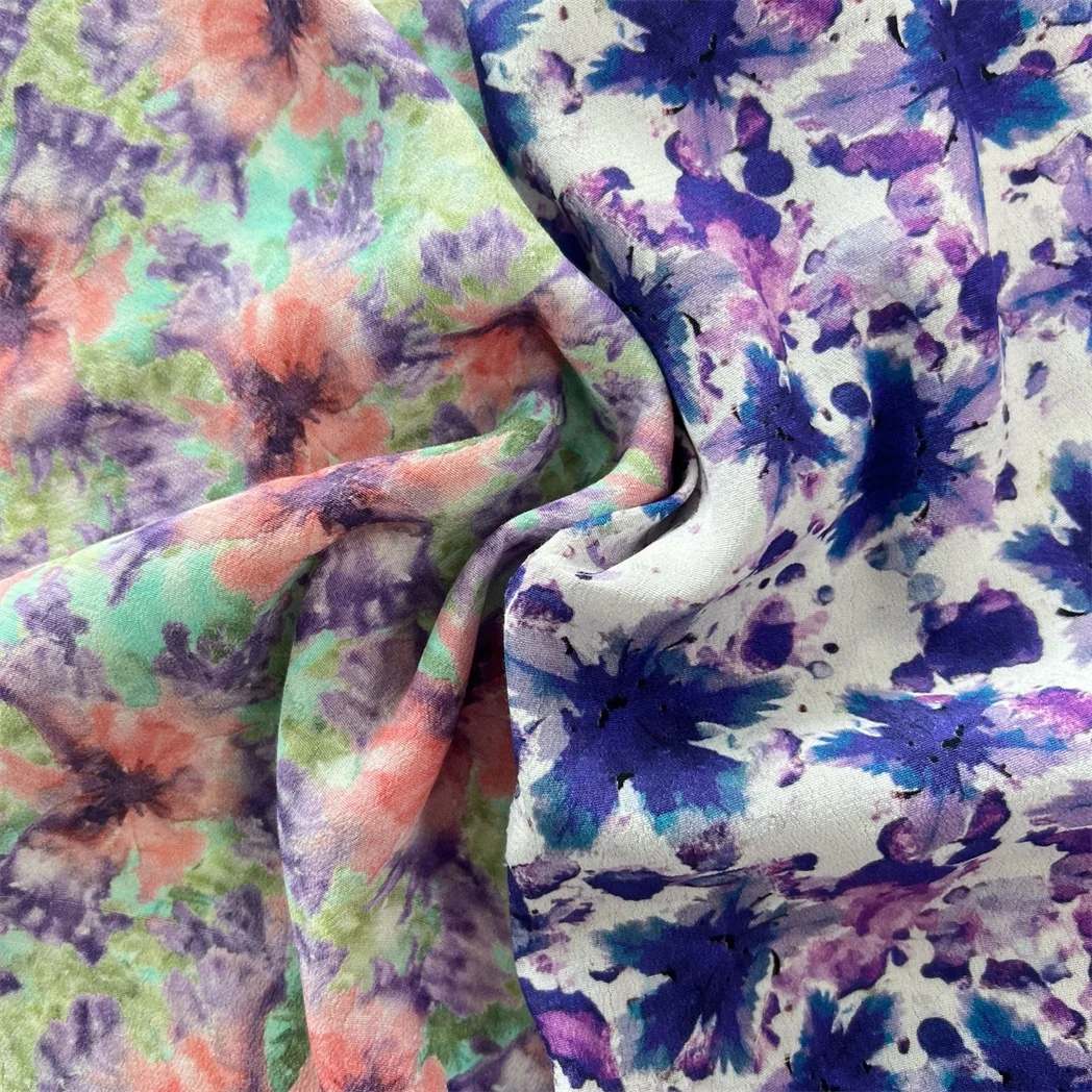 High Quality Custom Traditional soft rayon floral Digital printed viscose rayon fabric rayon material for women clothing