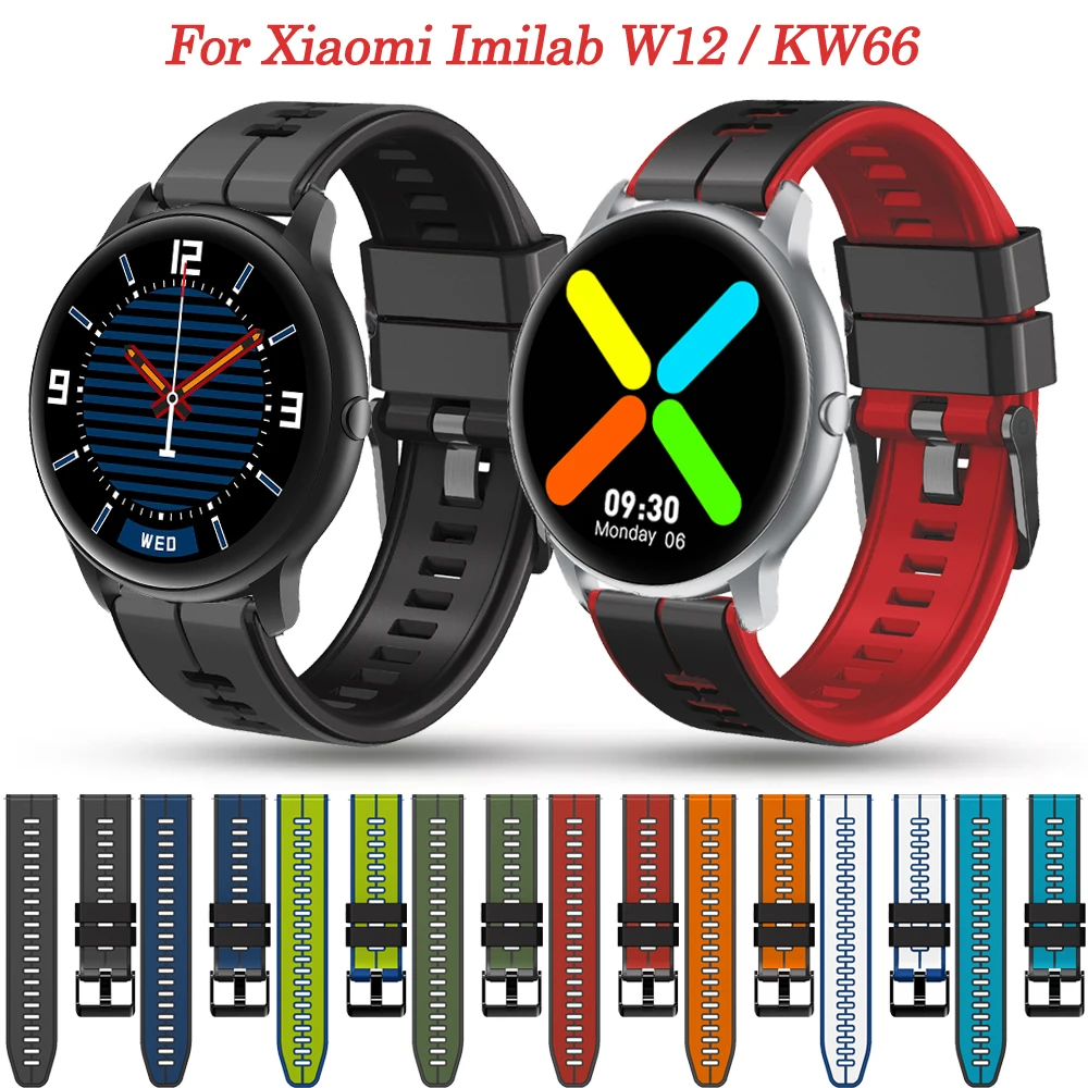 22mm Watchbands For Mi Watch Color Smart Straps Silicone Wrist Band For Xiaomi Imilab kw66/W12 For OnePlus Watch Bracelet Correa