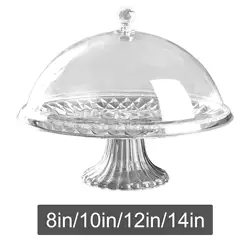 Cake Plate with Cover Durable Cake Tray Snack Thickened Transparent Portable Dust Proof Cake Stand for Festivals Kitchens