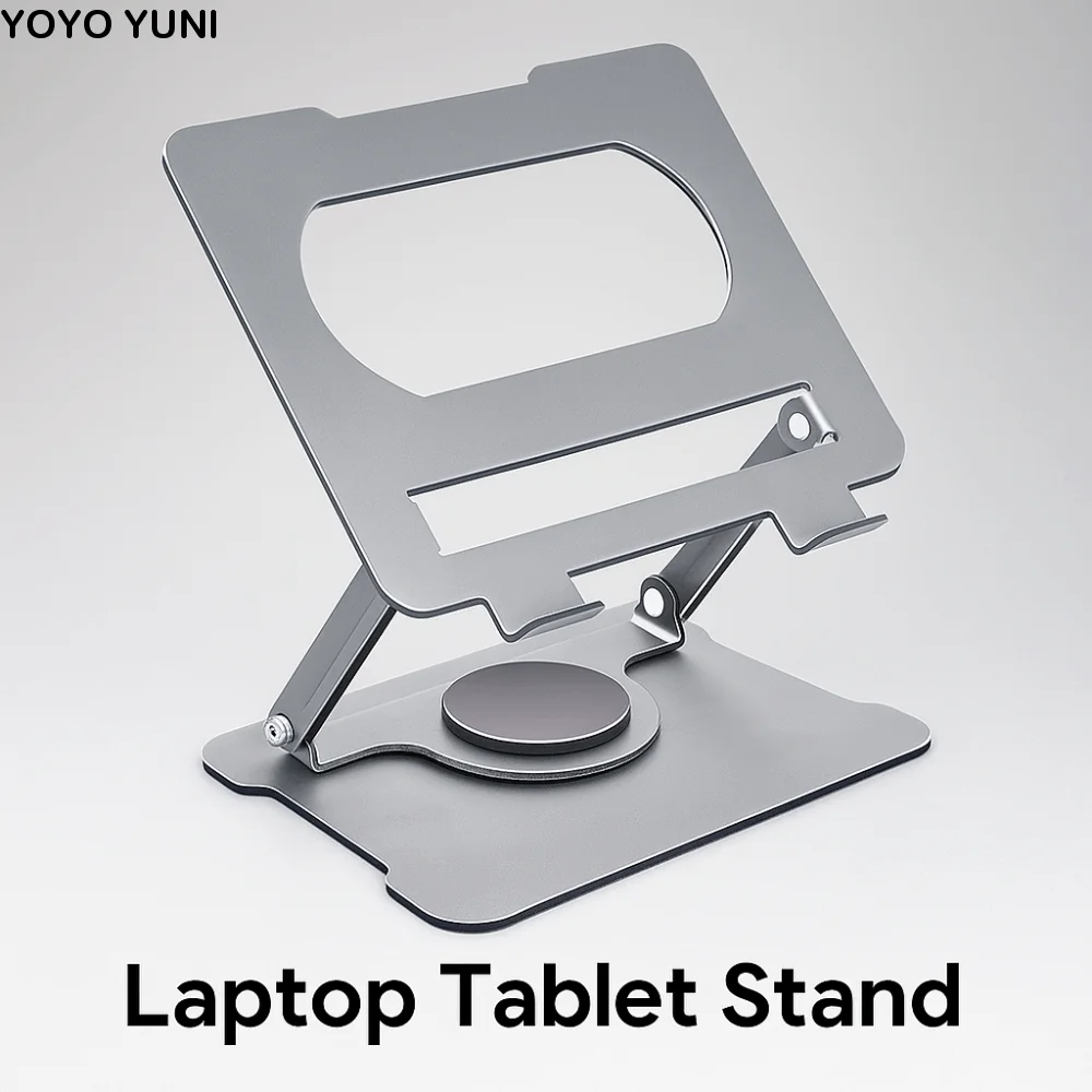 

360 ° Вращающаяся вращающаяся подставка для ноутбука, регулируемый многоугольный держатель для ноутбука, складной металлический металлический кронштейн для ноутбука, настольный держатель