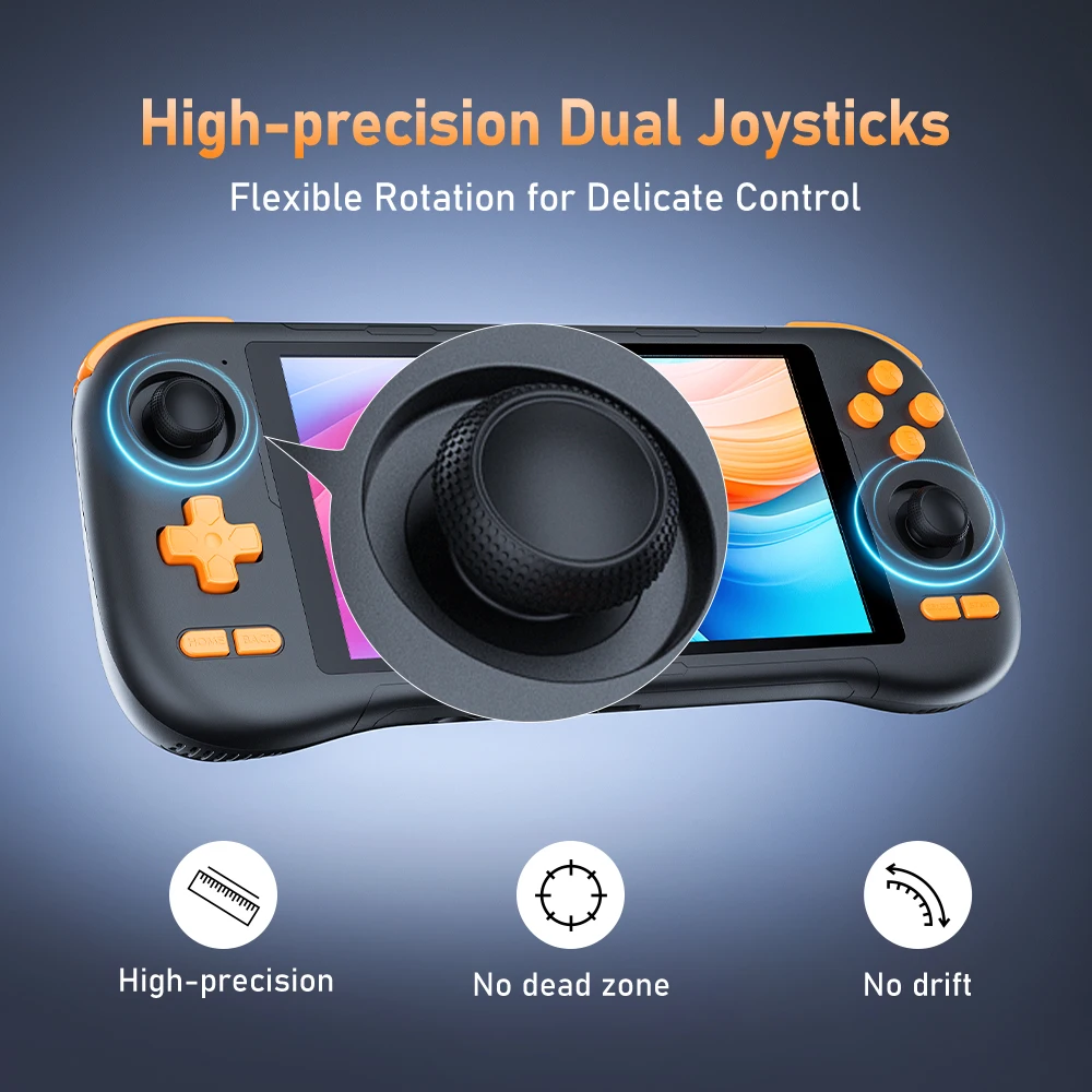 Kinhank K56 وحدة تحكم بجهاز لعب محمول أندرويد 14 5.5 بوصة تعمل باللمس مع 50 + محاكيات ألعاب فيديو ريترو لتيار مستمر/MAME/SS/PSP