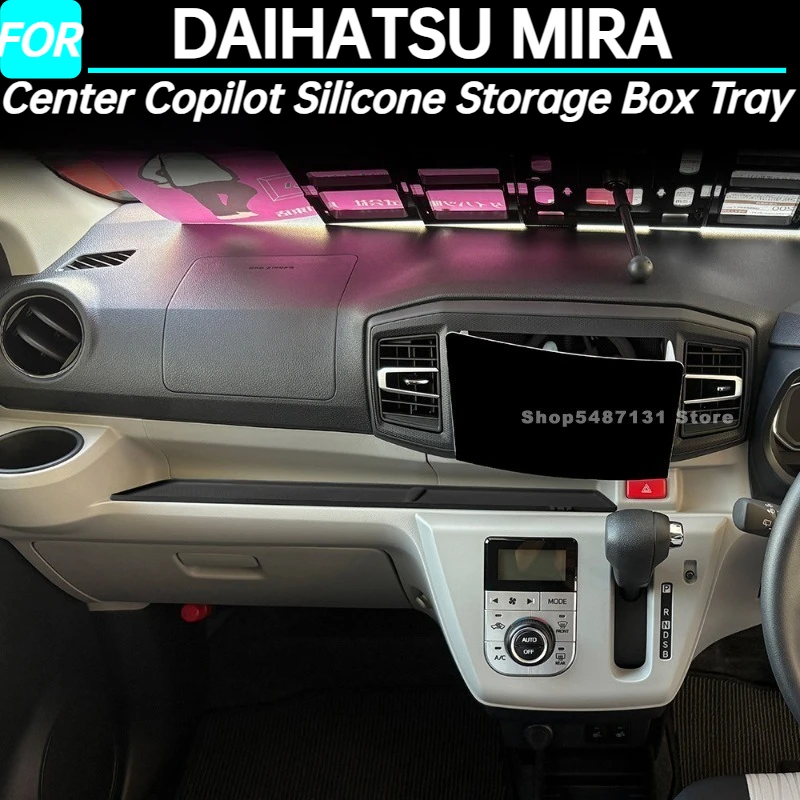 Bandeja de caja de almacenamiento de silicona para copiloto central, accesorios interiores para DAIHATSU MIRA 2017-2022 2023 2024 2025 para volante a la derecha
