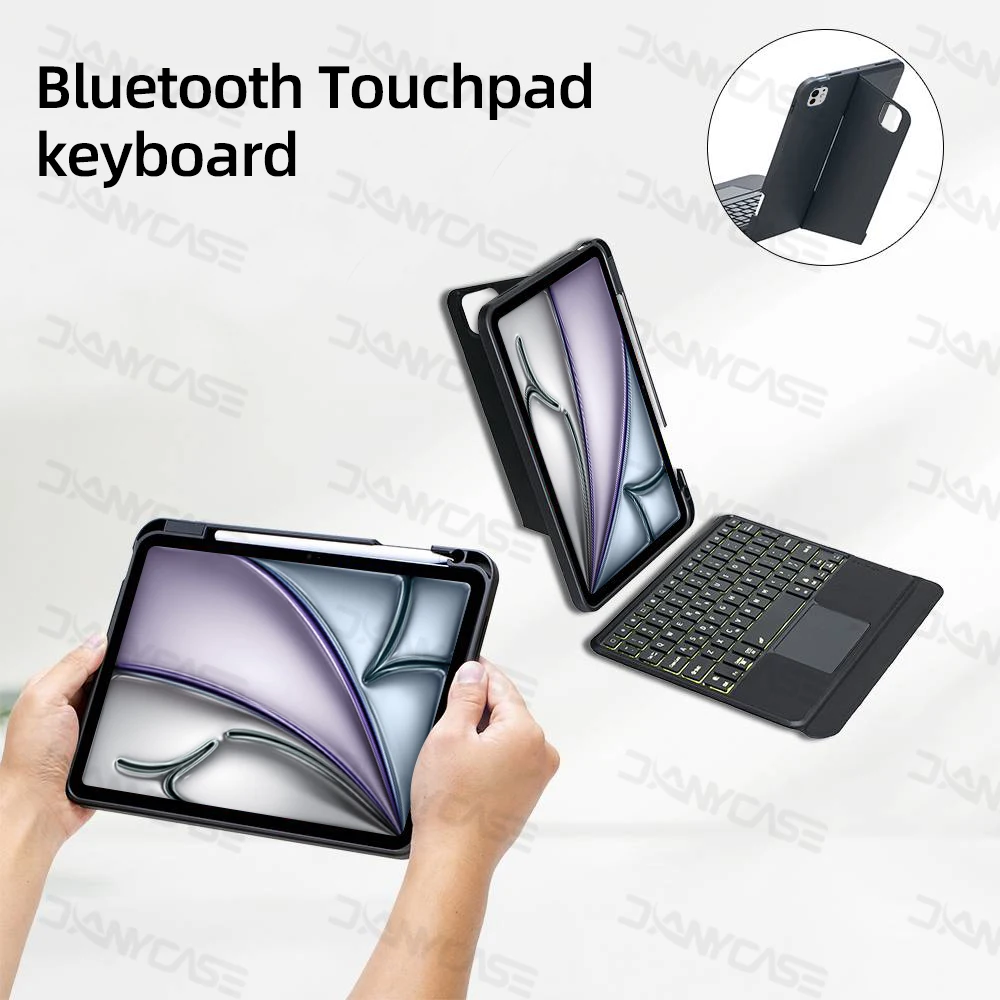 For 2024 iPad Air 11 M2 Magic Keyboard Case Fit iPad Pro13/11 M4, Air 4/5 10.9 10th 7/8/9th 10.2 Pro 12.9 Cover with Keyboard