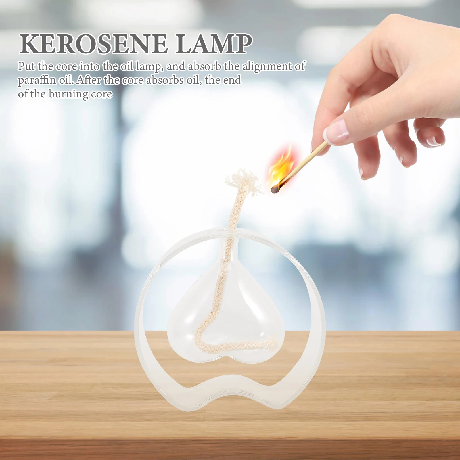 

Decorative Glass Heart Oil Lamp Desktop Wedding Lamp Clear Tabletop Light Home Decoration Wedding Light