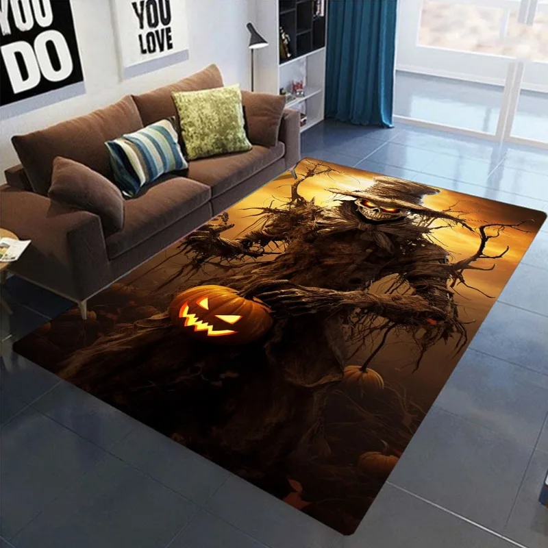 Halloween Teppich Matte Teppich Horror Vogelscheuche Kürbis Laterne Fledermaus Druck Innen Wohnzimmer Dekoration Festliche Party Supplies