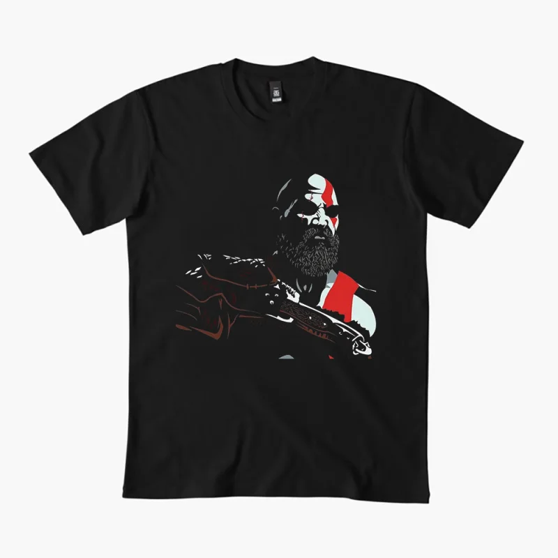 

Retro Kratos God of War Videogame Gift T-Shirt Vintage Spartan warrior Graphic Clothes 0330 100% cotton printed Large size Tops