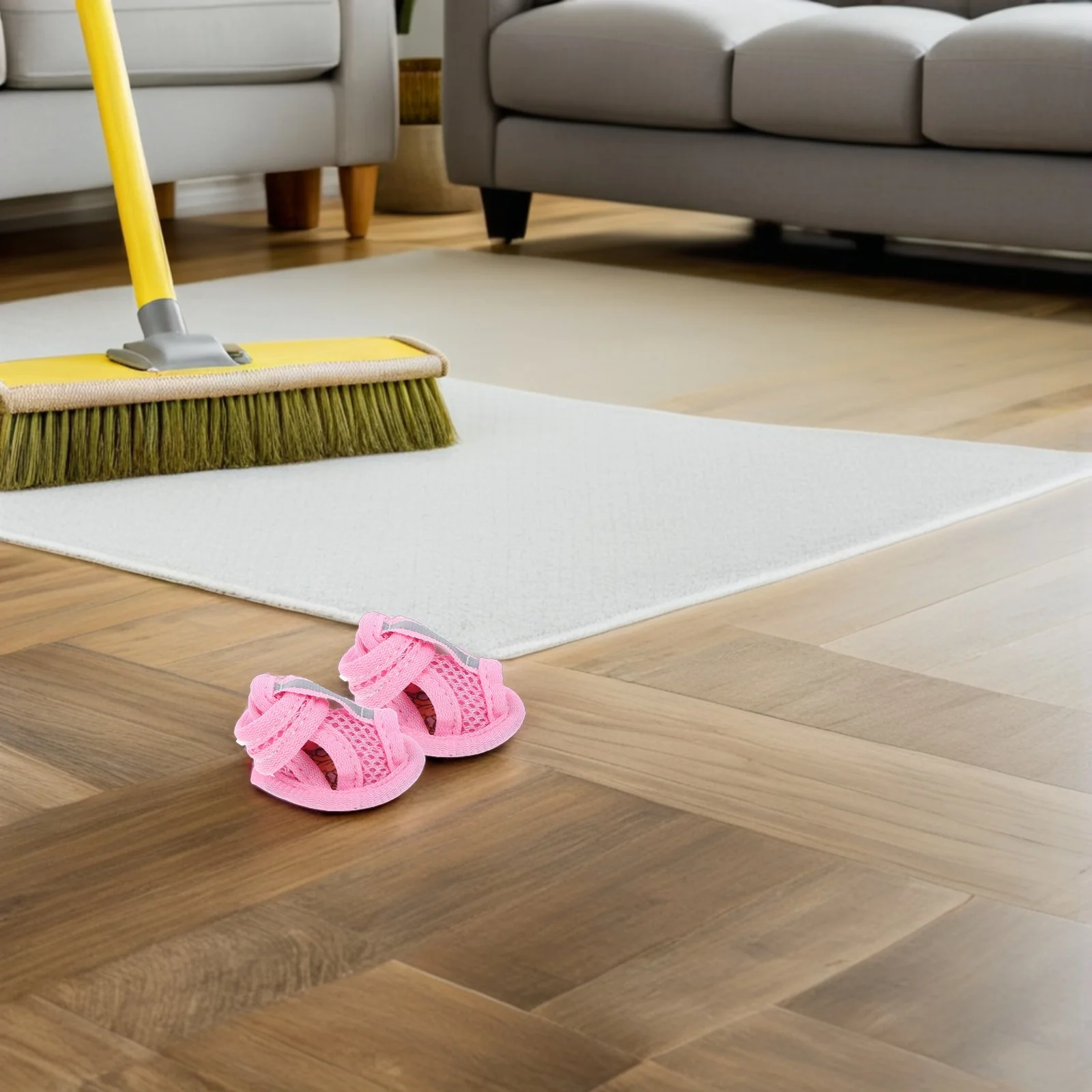 

4pcs Dog Sandals Breathable Pet Shoes Silicone Training Treats Mini Swings Socks Booties for Large Dogs Candy