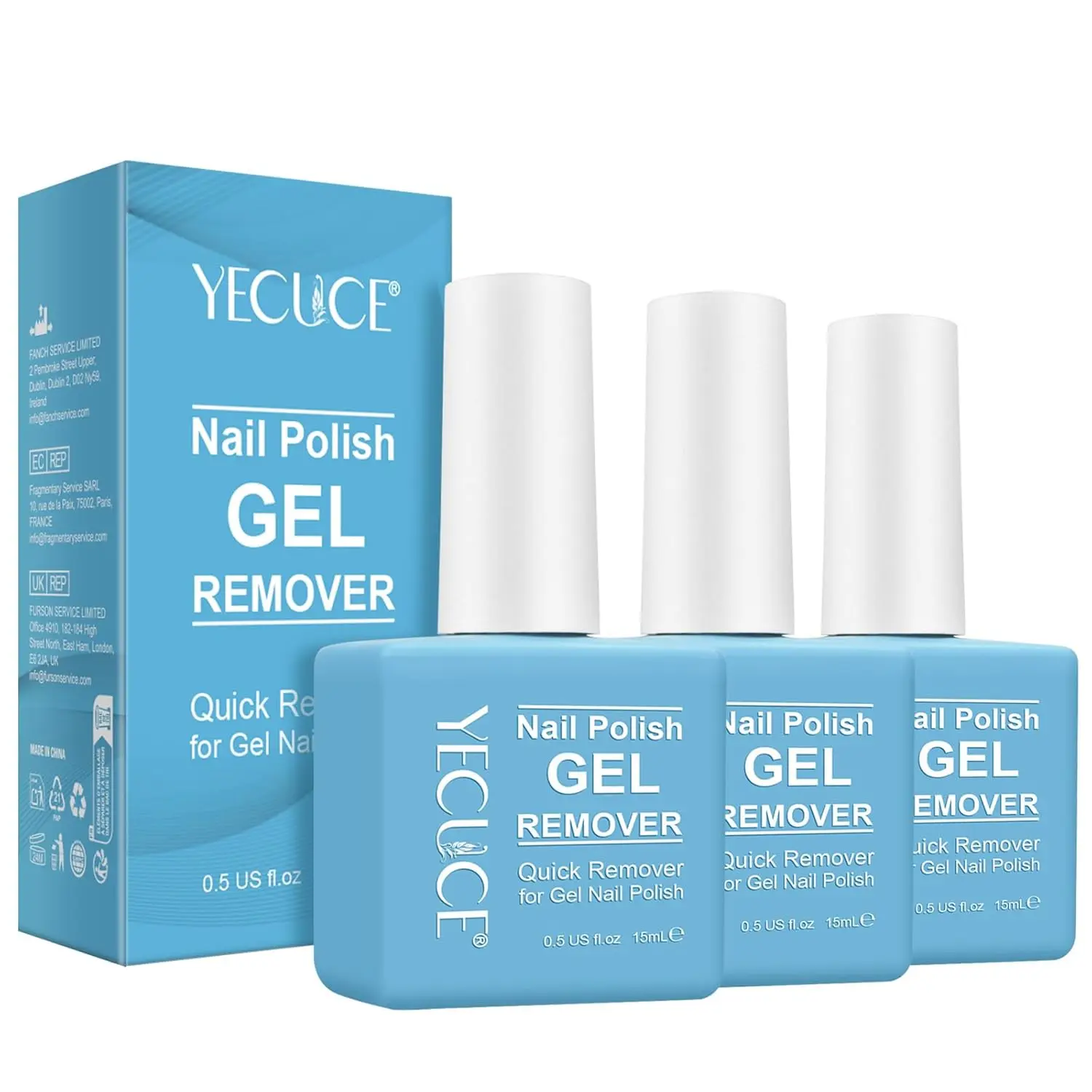 

Gel Polish Remover Kit (3 Pack) - Quick & Easy Nail Polish Removal in 3-5 Minutes, Gentle on Nails
