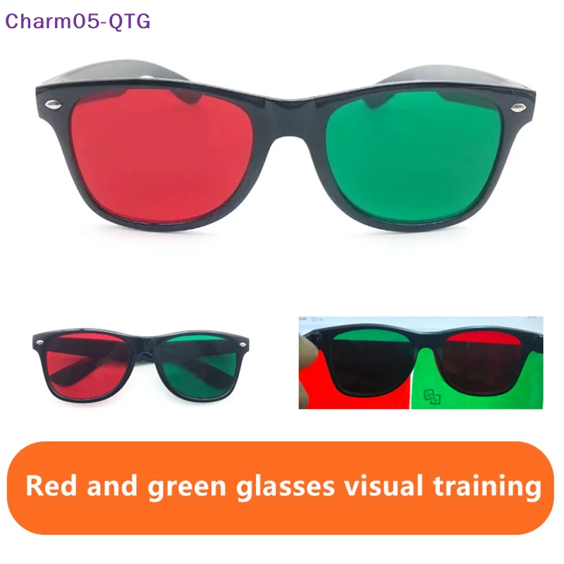 HOT! Black Frame Red Blue Green 3D Glasses For Amblyopia Training Vision Correction Training Practice For Teen