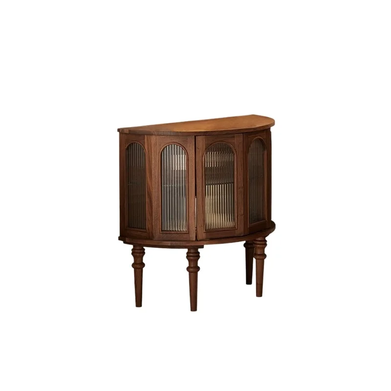 LMM entrance cabinet French retro style wall semi-rounded corner sofa side cabinet