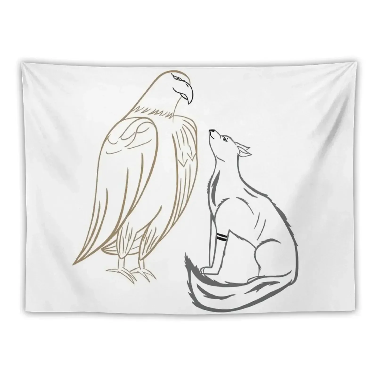 Eagle and wolf Tapestry Cute Decor Room Decor Aesthetic Tapestry