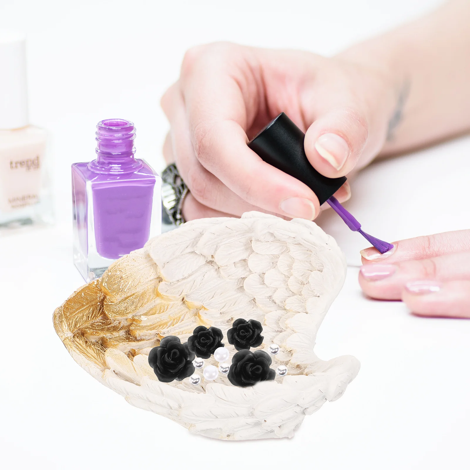 

Поднос для демонстрации ювелирных изделий в форме крыла ангела, тарелка для ювелирных изделий, декоративная тарелка, ожерелье, держатель для колец, органайзер для стола, блюдо для демонстрации