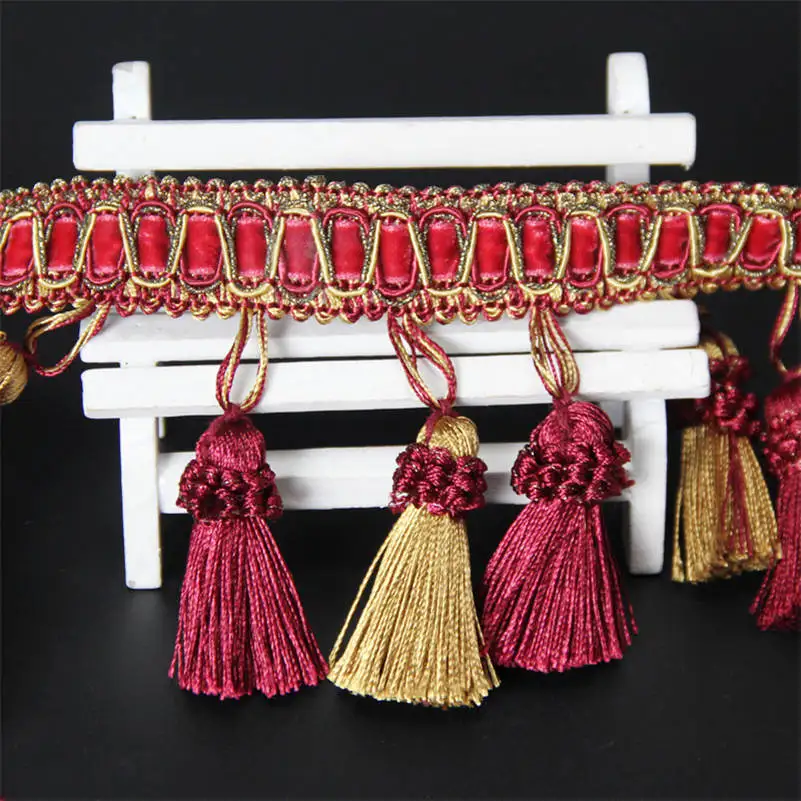 1 Meter Curtain Edging Sewing Trims Tassel Fringe Upholstery DIY Cushion Decor