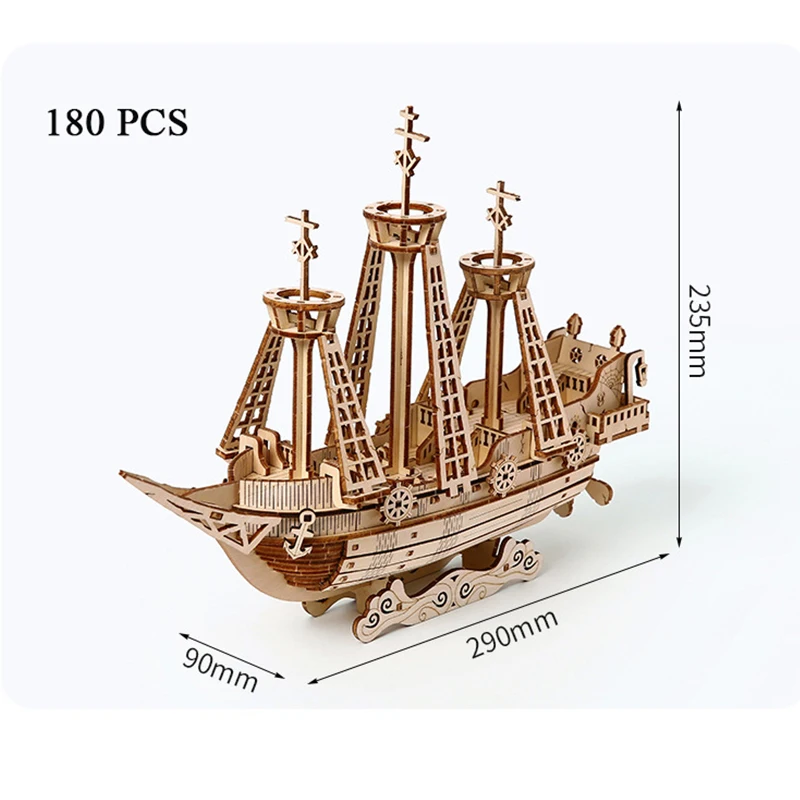 DIY 3D 나무 퍼즐 비행 네덜란드 선박 미니어처 모델 키트 조립 직소 퍼즐 친구 생일 선물