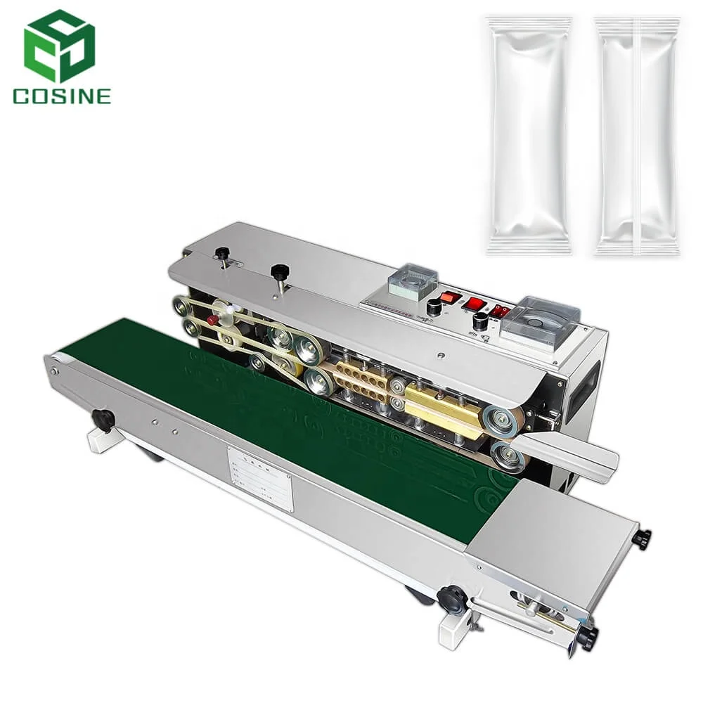 

Cosine horizontal or vertical continuous band sealer sealing machine for bag with solid ink coding