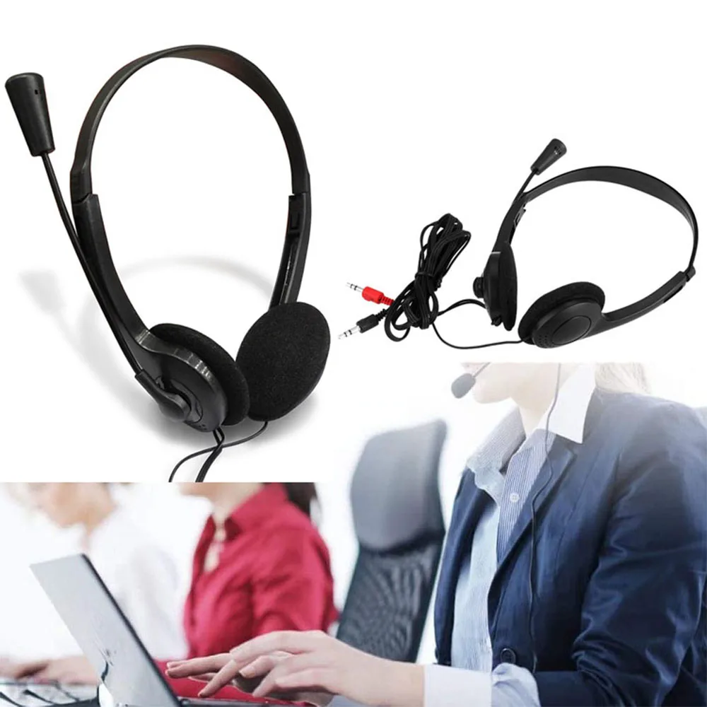 USB Headset With Microphone Noise Cancelling Computer PC Headset Lightweight Wired Headphones For PC /Laptop/Mac/ School/Kids