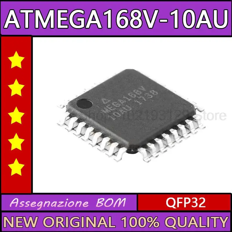 10PCS Original ATMEGA168V-10AU New ATMEGA168 Microcontroler ATMEGA168V Microcontroller QFP-432 Chip ATMEGA168V 10AU QFP32