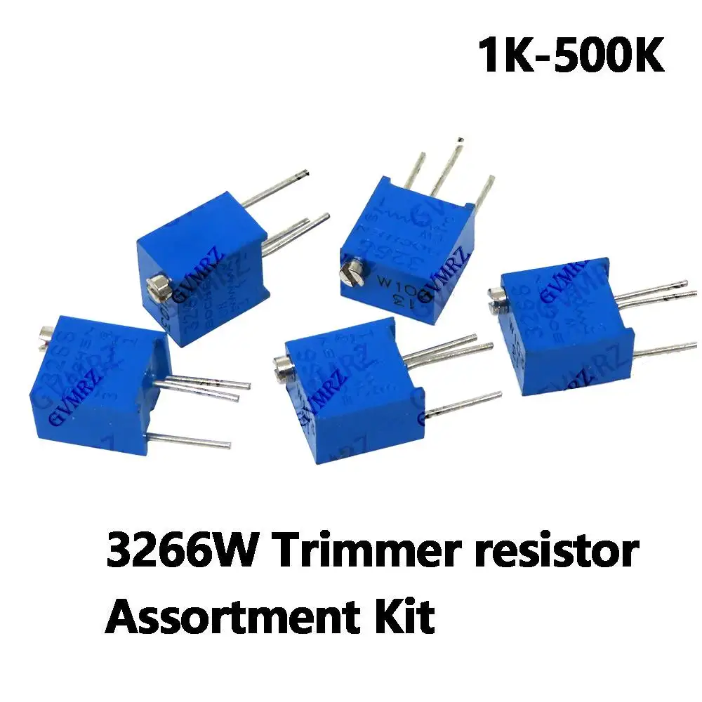 10PCS 3266W  504 500K  5K Trimmer resistor Assortment Kit Variable Resistors for Arduino, DIY Electronics 202 2K 104 100K 105 1M