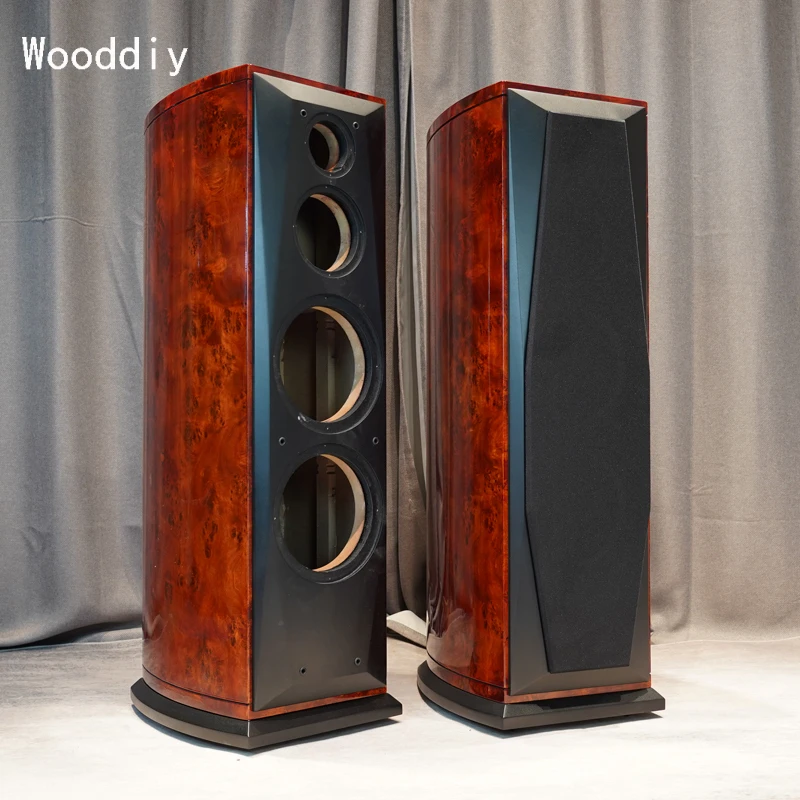 

Wooddiy 8 Inch One Pair Gloss Speaker Empty Hifi Cabinet Birch Plywood Waist Drum Radian Double Bass 3 Way Acoustic Design Floor