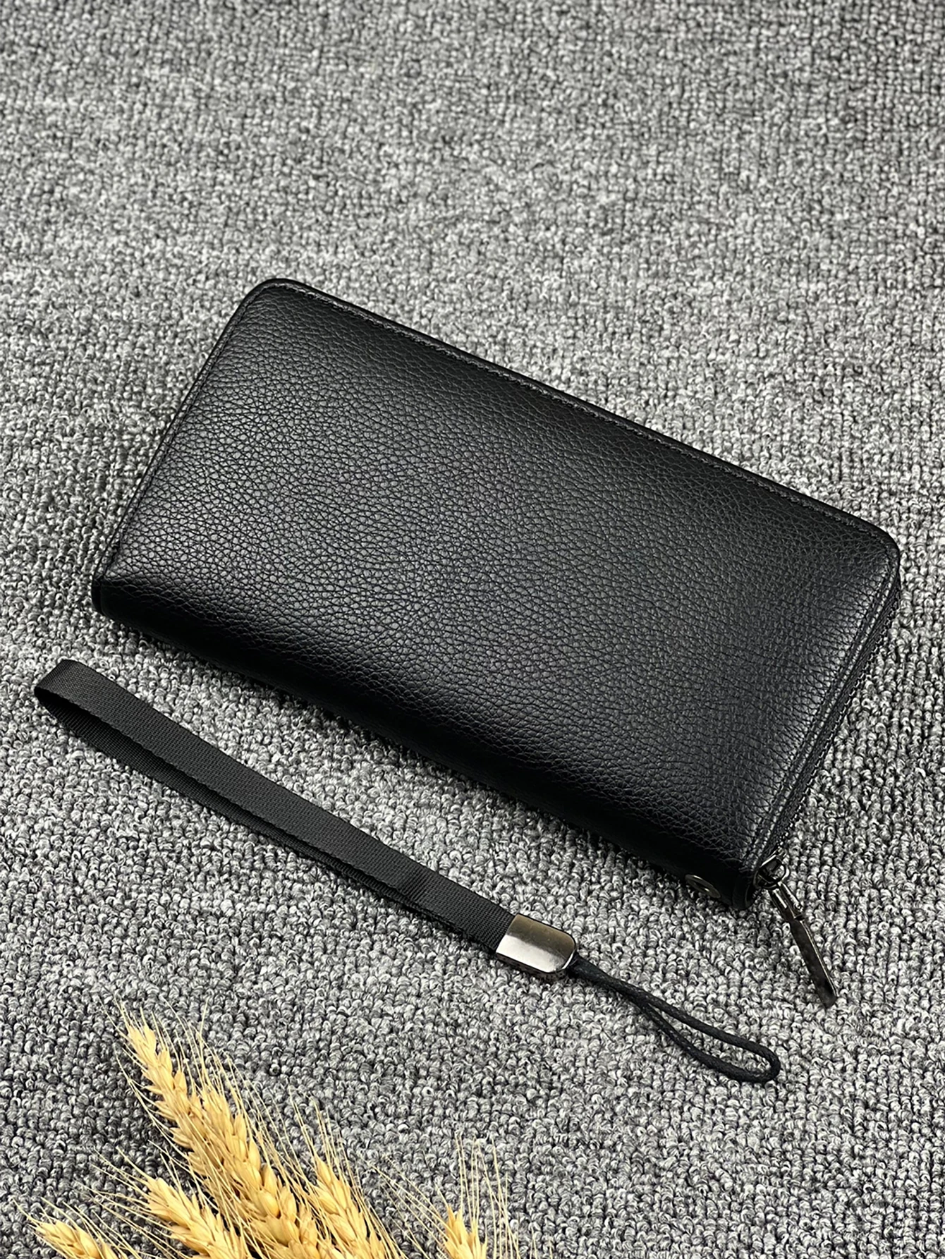 Lange Geldbörse mit Reißverschluss im Business-Stil mit mehreren Kartenfächern, Organizer-Clutch mit großem Fassungsvermögen – Detail 2