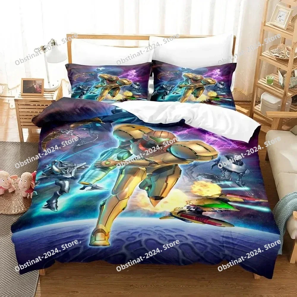 

3D Print Metroid Prime Printed Bed Set Duvet Cover Pillowcase Bedding Set Bed Linen Sheet Quilt Cover Full Queen King Size