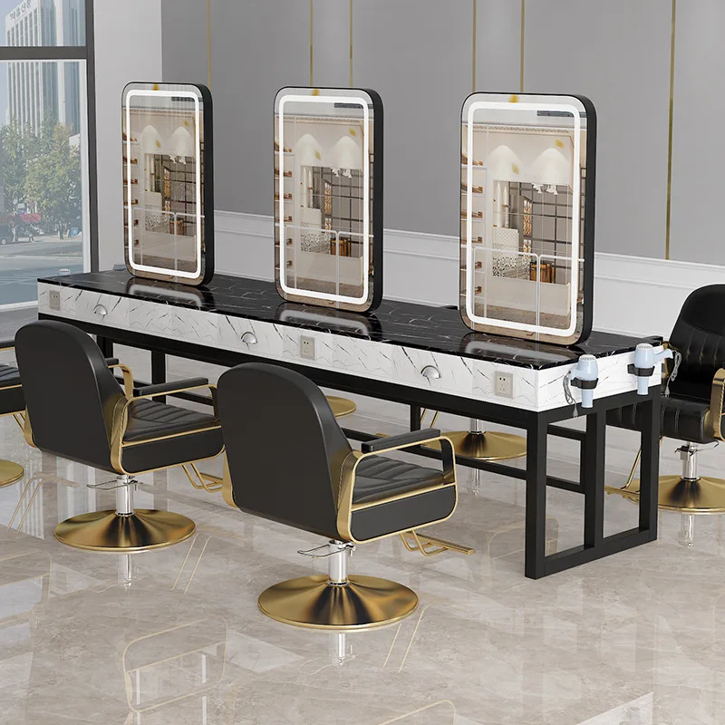 

Парикмахерская Интернет-лампа знаменитостей Парикмахерская Мраморный двусторонний стол для химической завивки и окрашивания Парикмахерская Специальное зеркало для стрижки волос
