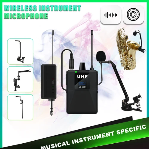Saxofón trompeta trombón solapa de cintura micrófono inalámbrico instrumento captación grabación profesional rendimiento al aire libre