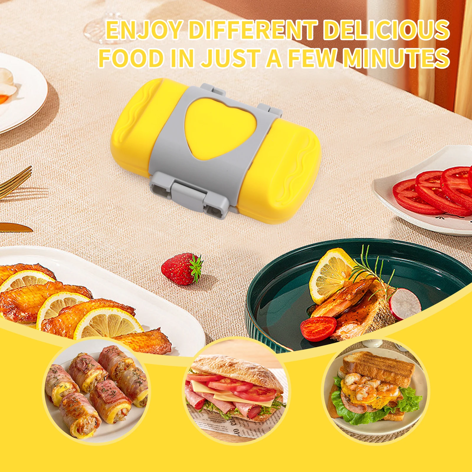 آلة الإفطار ساندويتش الميكروويف، تصميم مدمج، يمكن أن تصنع السندويشات، نخب الإفطار، الكلاب الساخنة - بما في ذلك كتب الوصفات #4