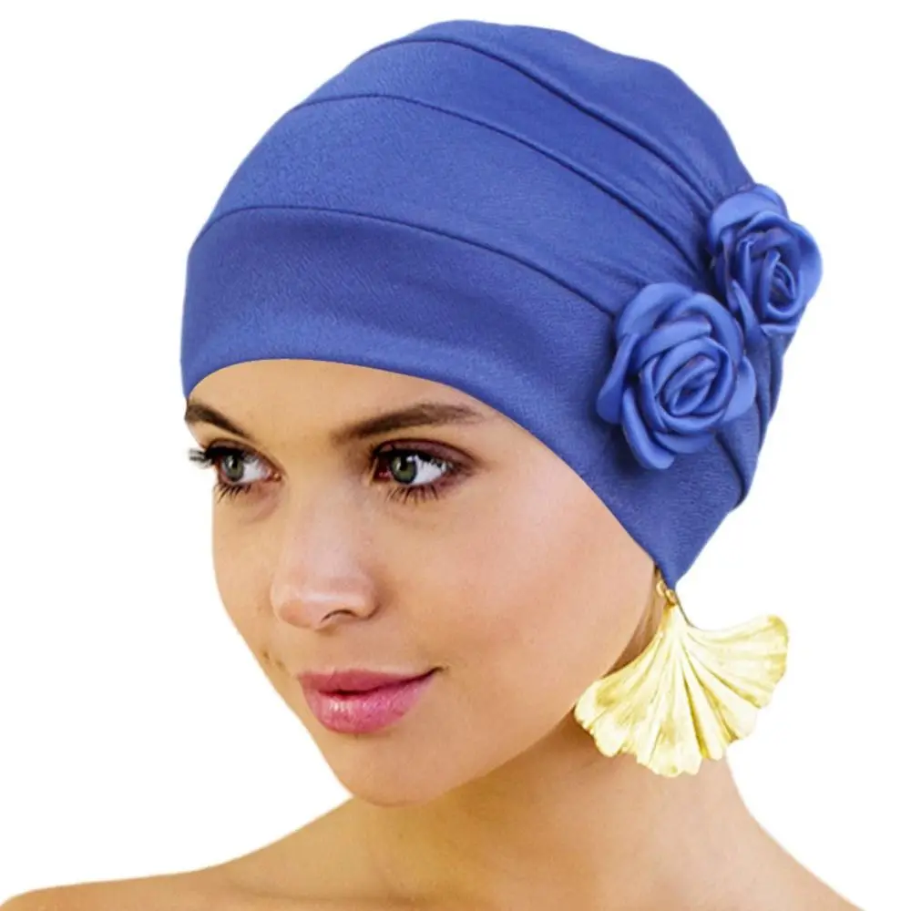 Fashion Hair Loss Friendly Turban Cap Breathable Stretchy Hijab Cap Soft Fabric Women Chemo Cap Daily Wear