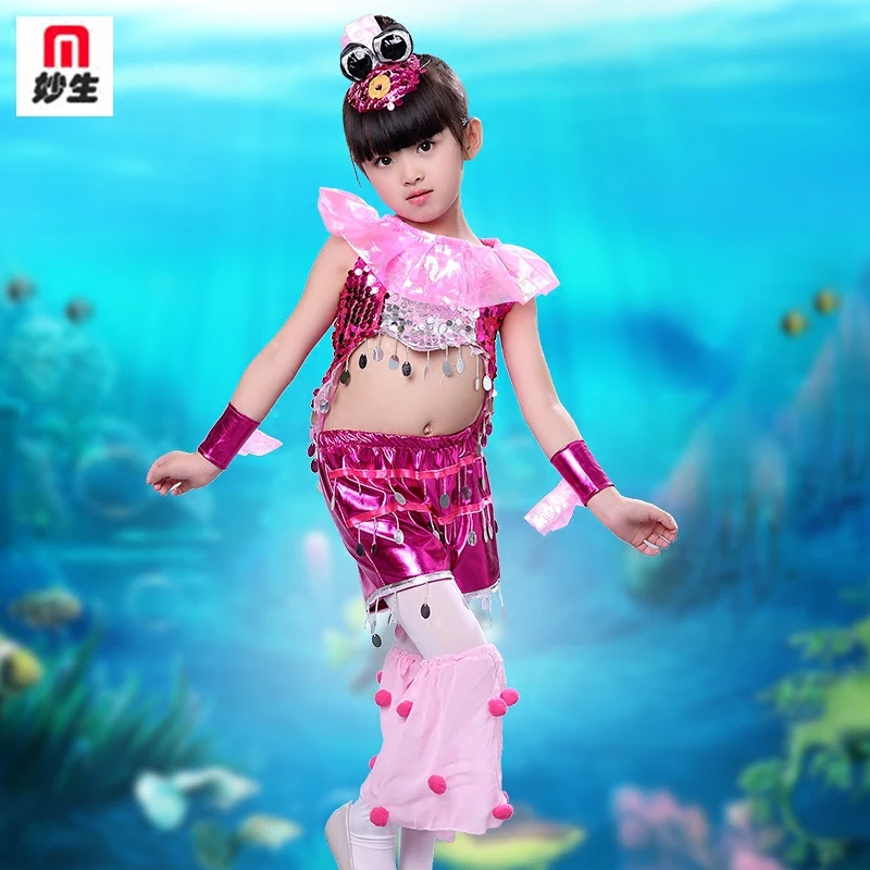 Small Fish Blowing Bubbles Fish Costume Small Performance Clothes Animal Children Classical Dance Toddler Fish Clothing