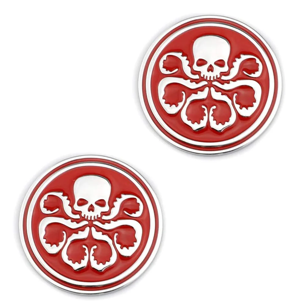 

2Pcs 3D Red Universal Hydra Symbol Stickers Emblem Car Body Fender L&R Rear Door Badge Car Decal Accessories