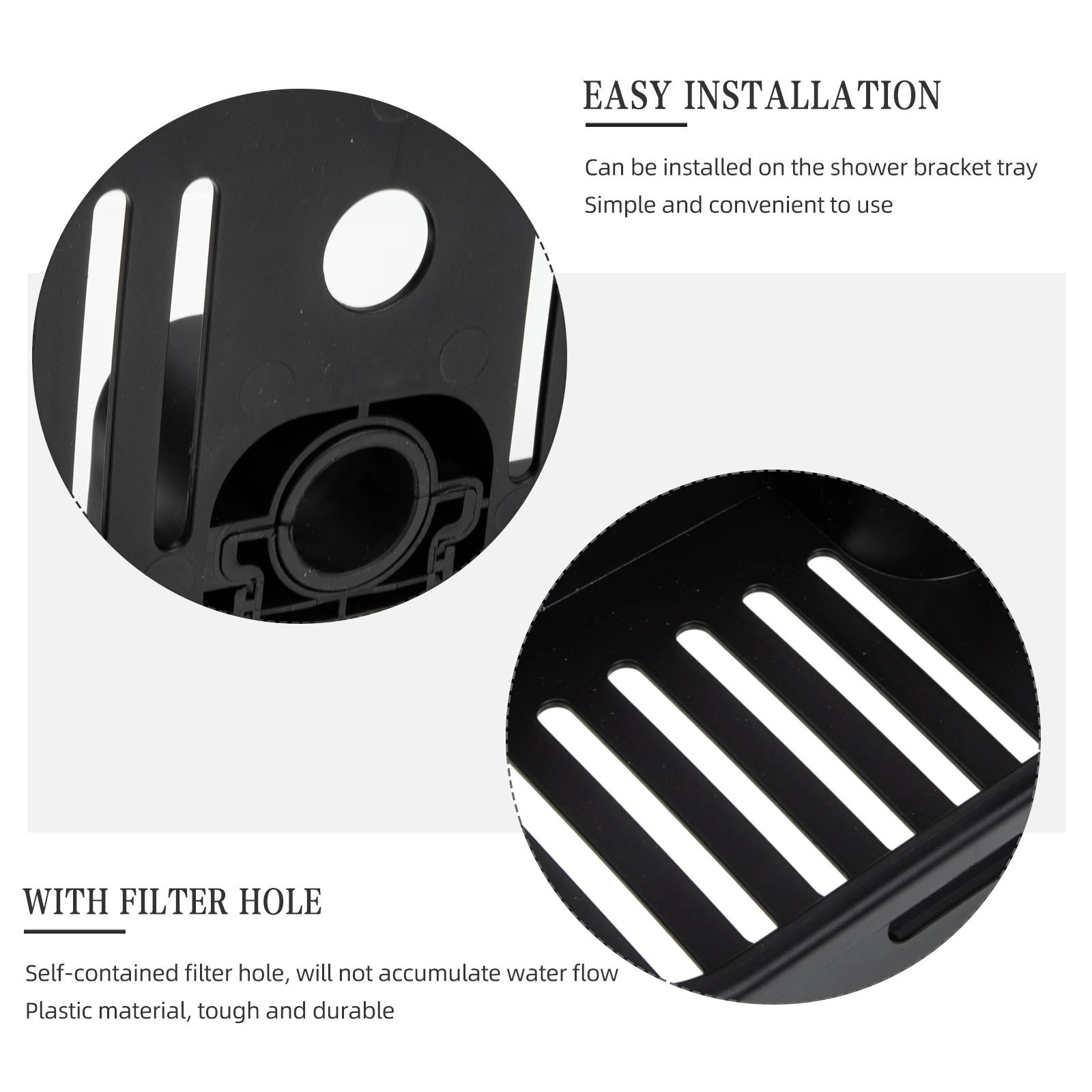 

2Pcs Hole-Free Shower Bar Storage Shelf Bathroom Lift Tray Punch Free Bathroom Storage Rack Shower Organizer for Home