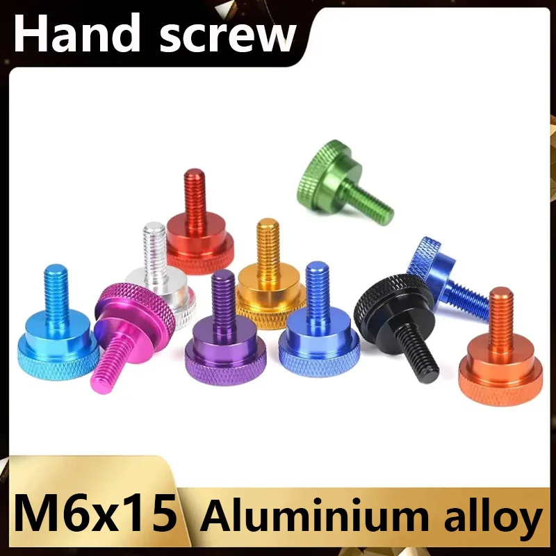 M6x15 Knurled Two-Layer High Step Aluminum Thumb Screws | Multi-Color Mirror Flat Top