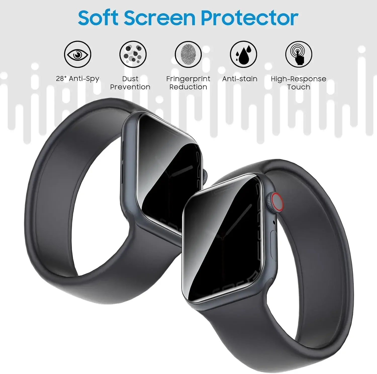 1/5Pcs for Apple Watch 10 42mm 46mm Anti-Spy Film Soft Privacy Screen Protector Anti-Scratch Cover for IWatch10 Protective Films