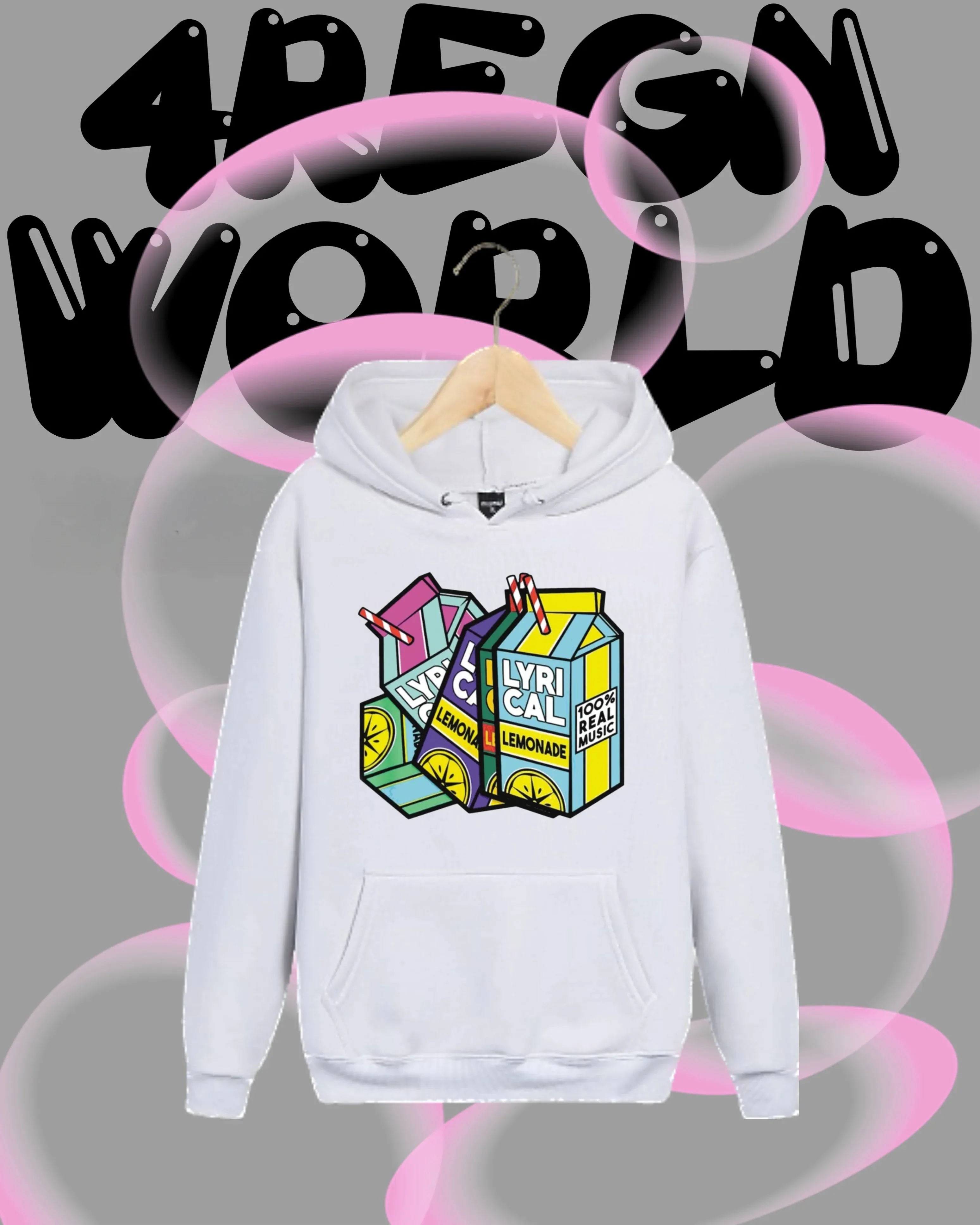 2025-26 الخريف/الشتاء عصير الليمون الغنائي للجنسين 100% القطن المطبوعة الهيب هوب مغني الراب هوديي عادية الدفء المتضخم عادية فضفاض #1