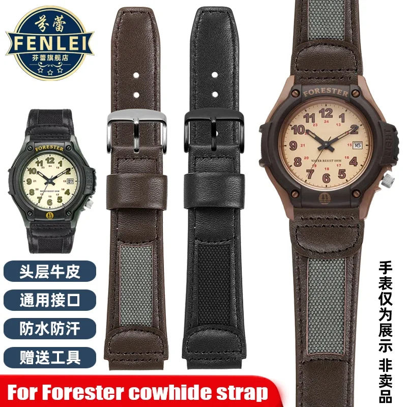For Casio Forester Classic Retro Forester FT-500WC-3B/5B Vintage Cowhide Watchband 19MM Bracelet Men's Cow Leather Watch Strap