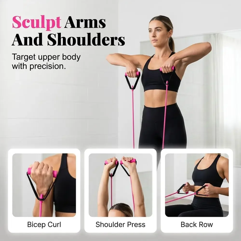 Durable Pedal Resistance Band with Handles Exercise Bands for Full Body Training,Core,Legs,Glutes Sit Up Equipment for Home
