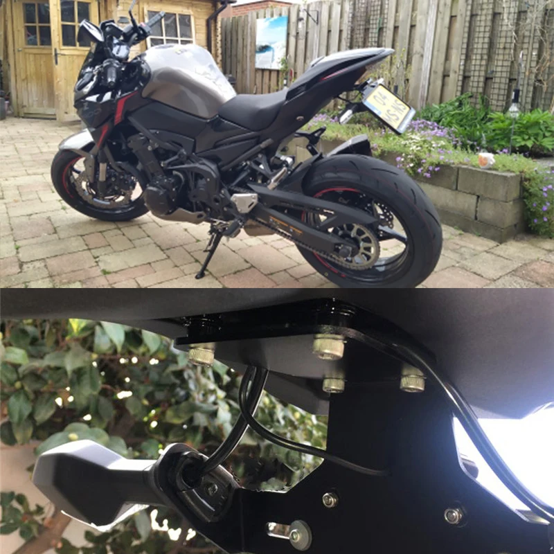 Motorcycle Tail Tidy Fender Eliminator Registration License Plate Mount Holder LED Light For Kawasaki Z900 Z 900 ABS 2017-2023