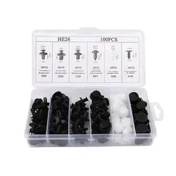 6 Size Car Clips Auto Fastener Mixed Body Push Retainer Pin Rivet Bumper Door Trim Panel Retainer Fastener Kit Universal