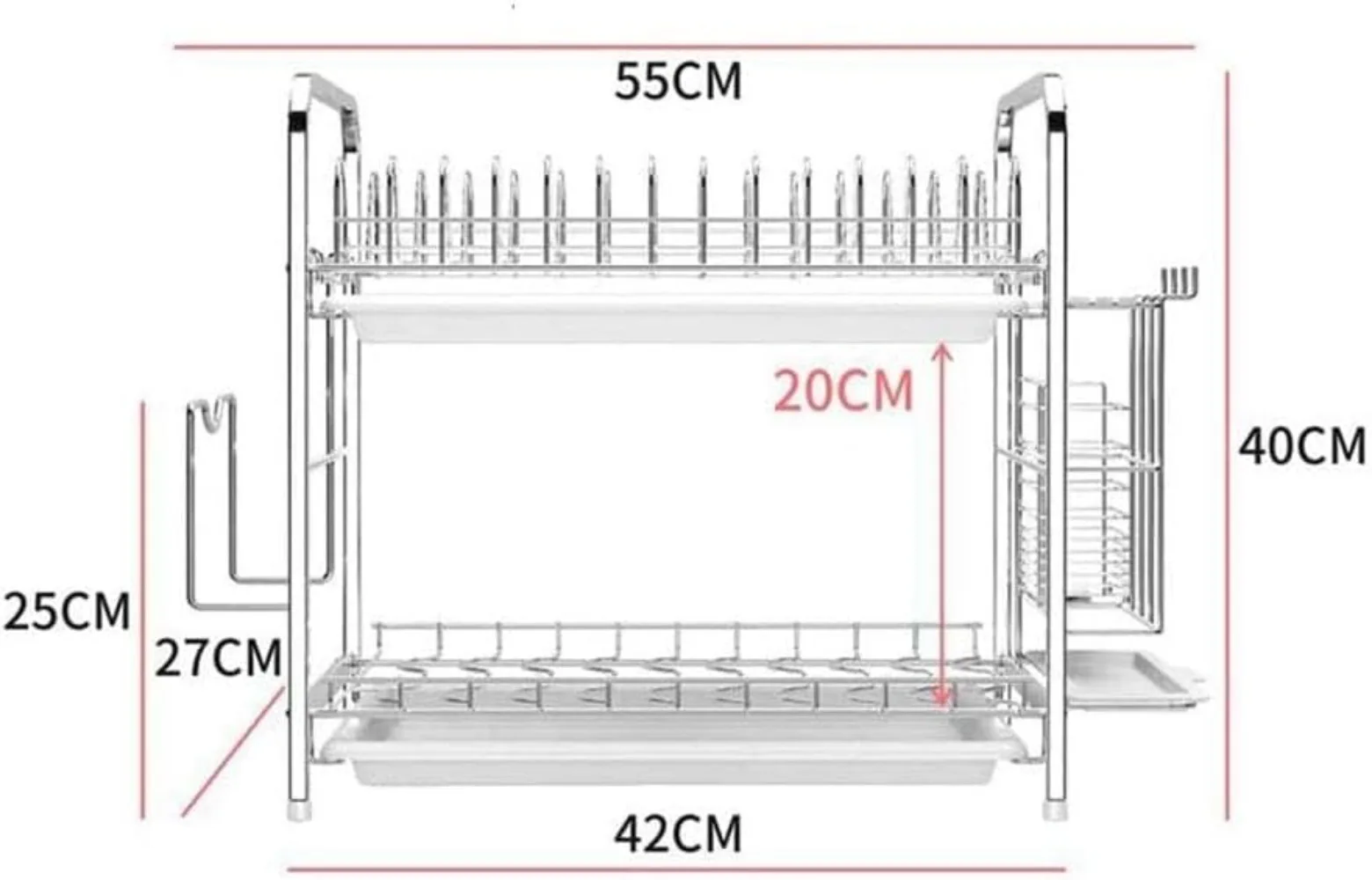 Sink Drying Drain Tray Bracket Storage Flatware Caddy, Stability and Durability, Kitchen Storage Shelf