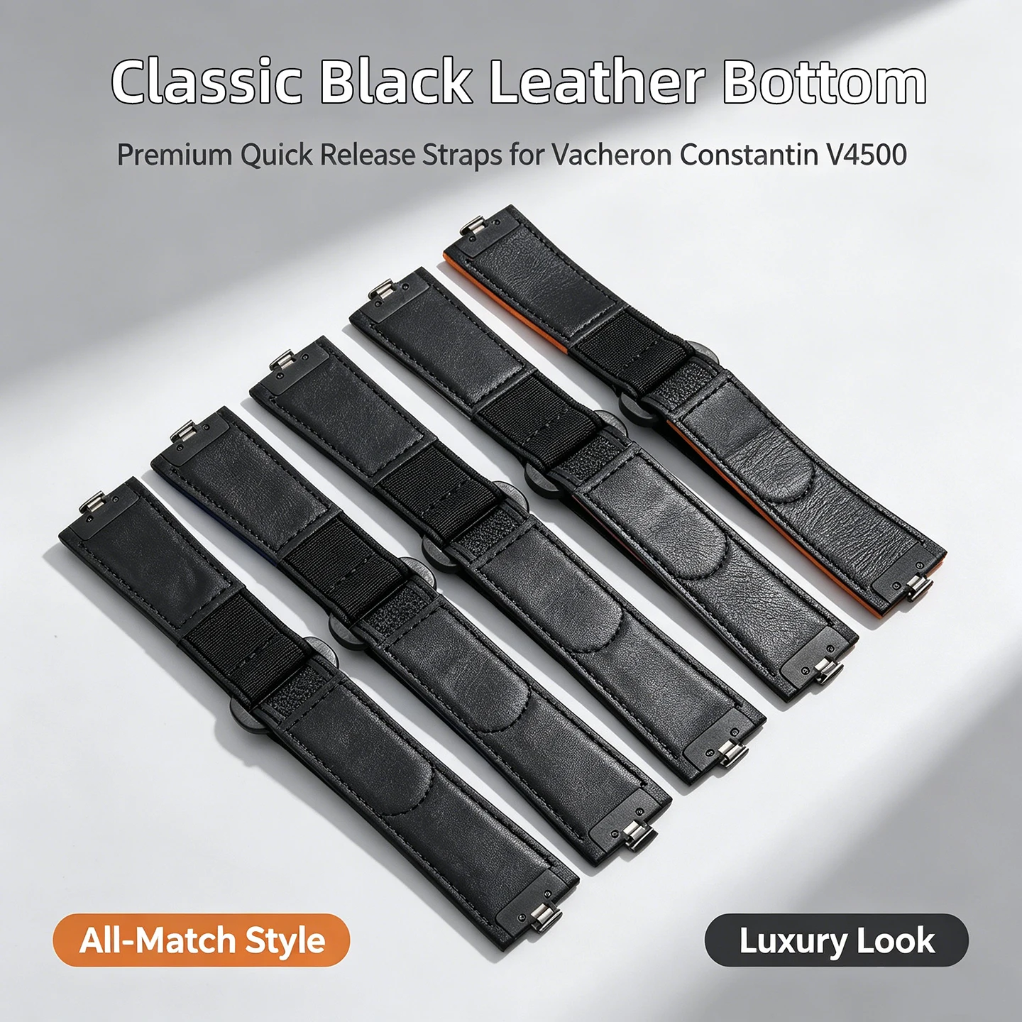 7mm Quick Release Hook & Loop Watch Strap Fluororubber Woven Texture For Vacheron Constantin Overseas 4500V 5500V 7900V 24 Color