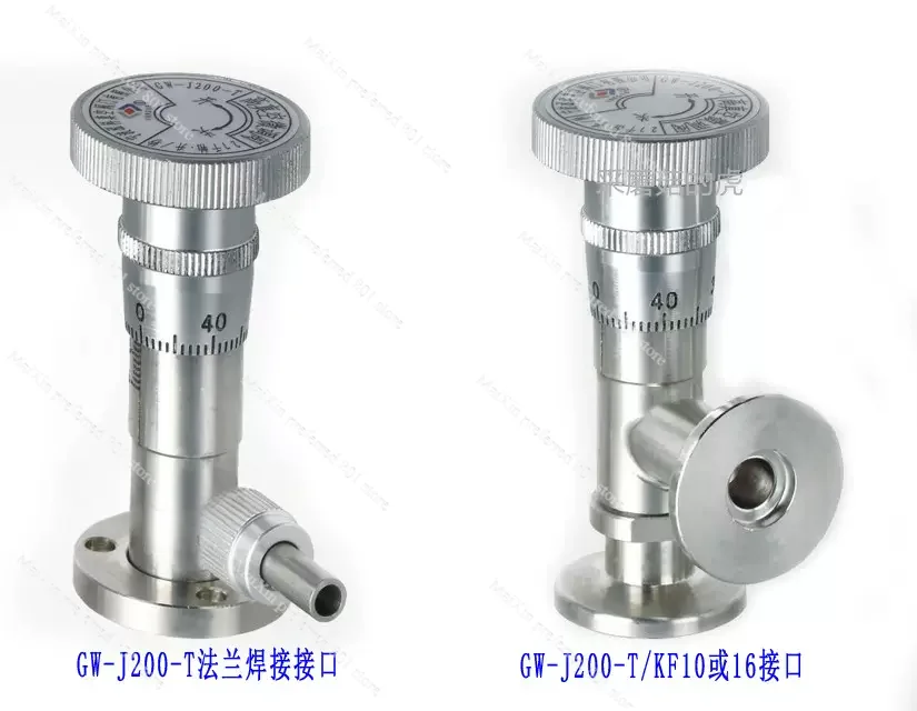 High Vacuum Micrometering Valve GW-J200 GW-J30-T Stainless Steel Pin Valve Degassing Vacuum Flow Manual Control Valve