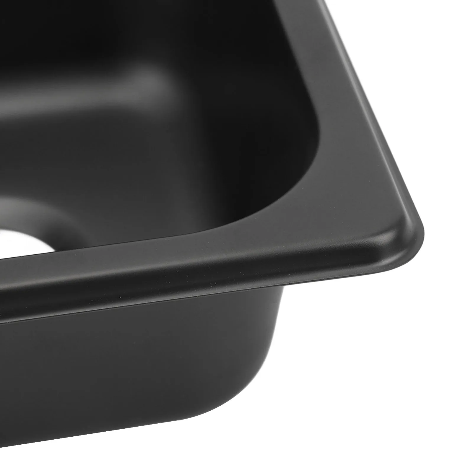 Wastafel RV 176x162x65mm Baja Tahan Karat 304 Hitam Berlapis Elektroplating Model Drop-in untuk Kapal RV