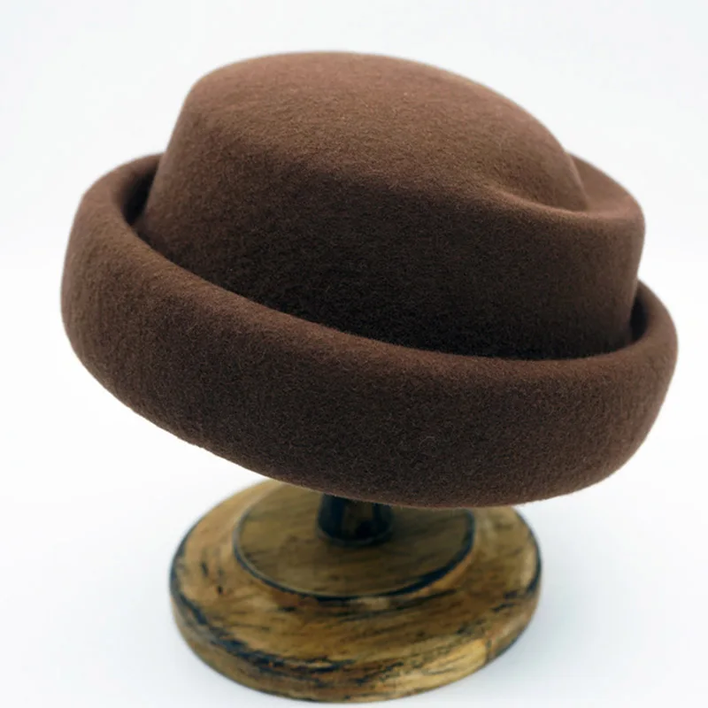 Warm Winter Beret Hats Men\'s Women Crushable Pork Pie Fedoras Ladies Pillbox Hat Wedding Hat Caps