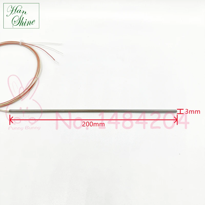 Class A Pt100 RTD Up to 400°C Probe 3mm * 200mm Seperated 4 Wires or 3-Wire 1.5 Meters High Accuracy Pt 100 Temperature Sensor