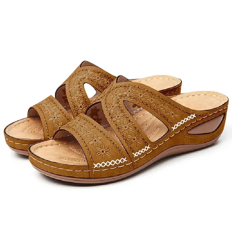 Sommer 2026 Damen-Sandalen mit offenen Zehen, Retro Rutschfeste Leder-Freizeitsandalen, Modische Vielseitige Damensandalen – Detail 33