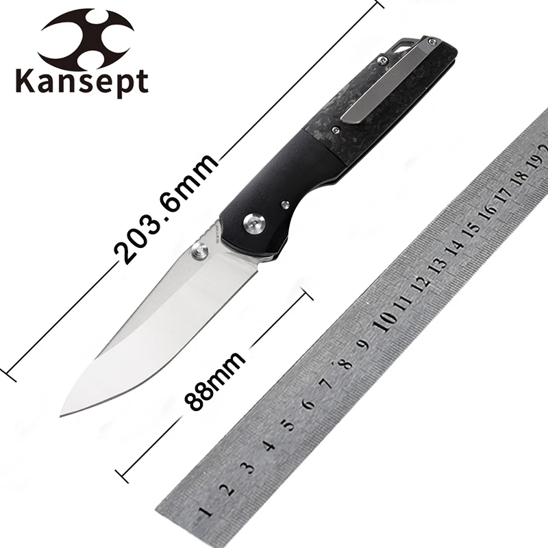 

Kansept Warrior K1005T6L Tanto CPM-S35VN with Titanium +carbon fiber for Left Handed Tactical Useful Folding Knives for Everyday