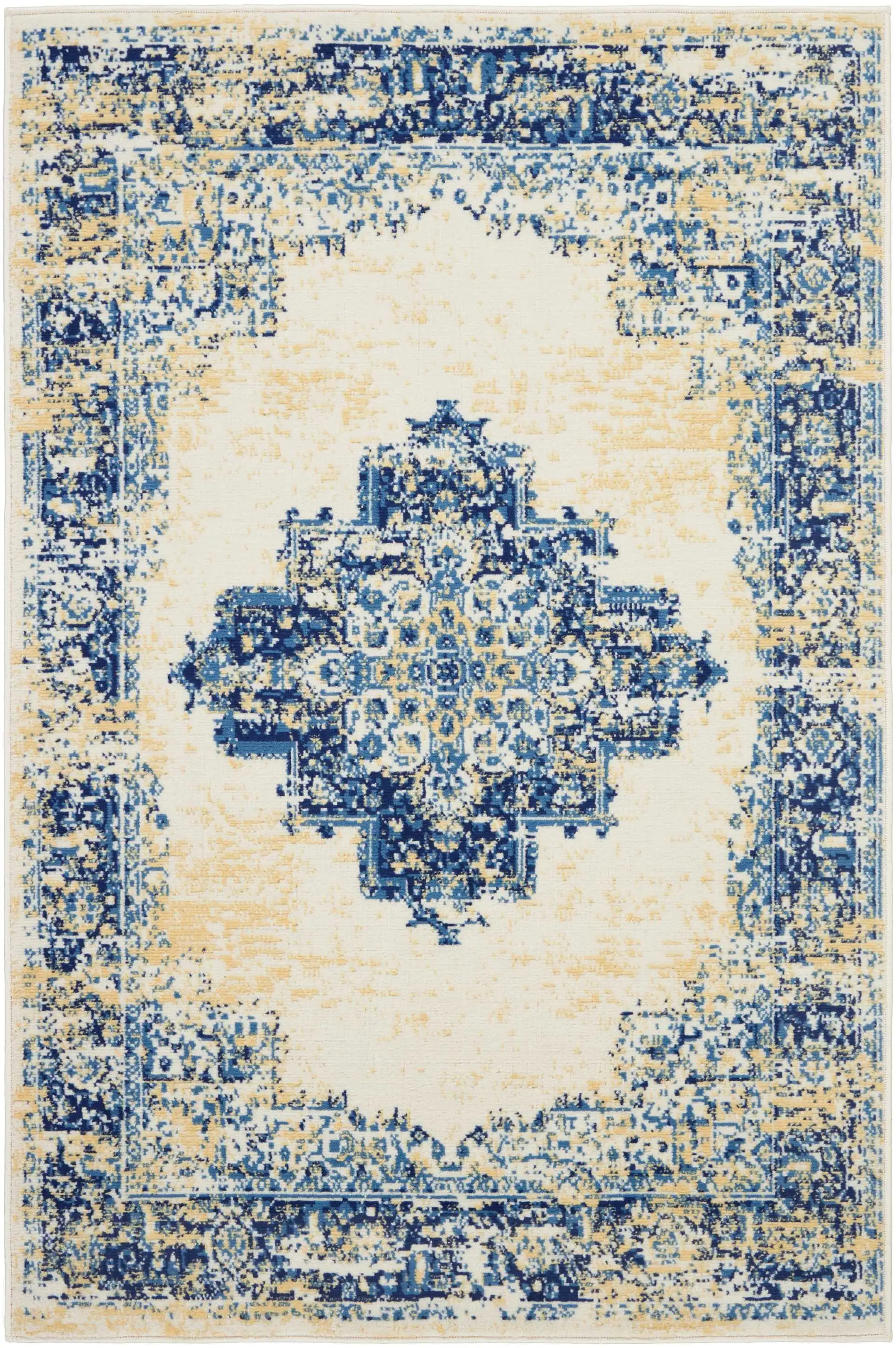 

Современный медальон, ламинированный коврик, 4 'x 6'
