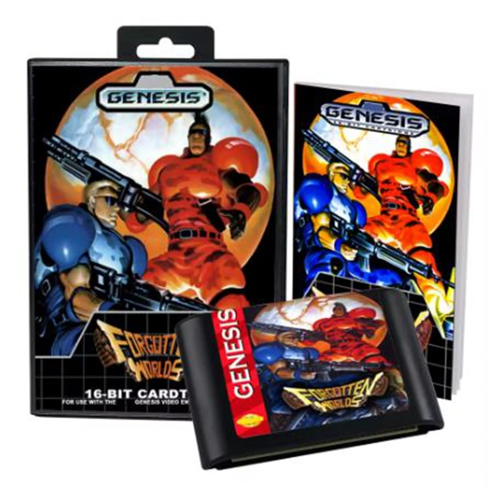 Forgotten Worlds with Box and Manual for 16 Bit Sega MD Game Cartridge Megadrive Genesis System